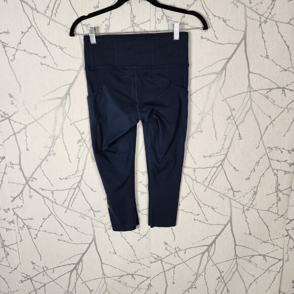 Lululemon Navy Nulux High Rise Fast & Free 7/8 Crop 19" - Picture 3 of 6